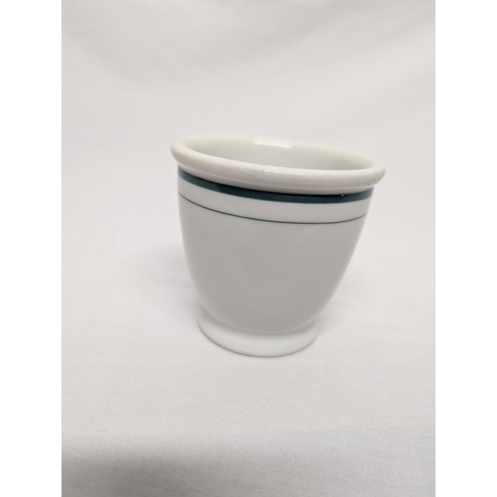 Syracuse China Restaurant Custard Cup Green Stripe 1950's Vintage